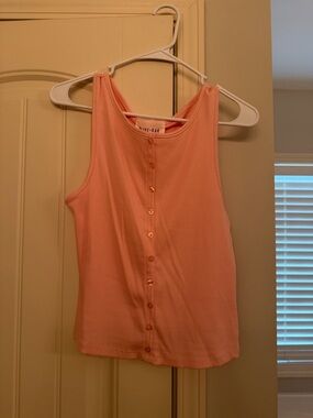 Olive & Oak Peach Ribbed Button-Front Tank